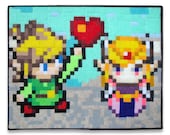 Link and Zelda Be My Valentine 8 x 10 Felt Collage