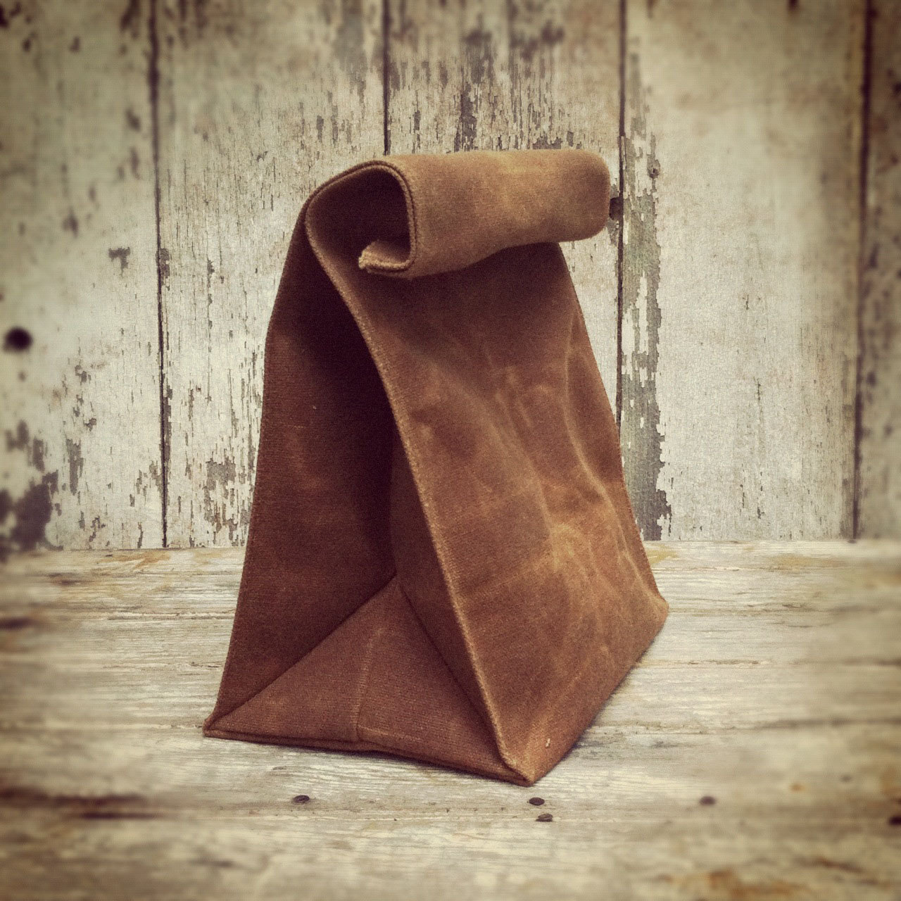The Marlowe Lunchbag, waxed canvas. - PegandAwl