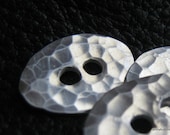 Ample Oval Thorsson 5/8 inch Fine Silver Buttons  Hand Hammered  PRICED EACH BUTTON
