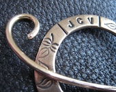 Little Leaf  Monogrammed Shawl Pin Stick and Ring in Bronze Personalized
