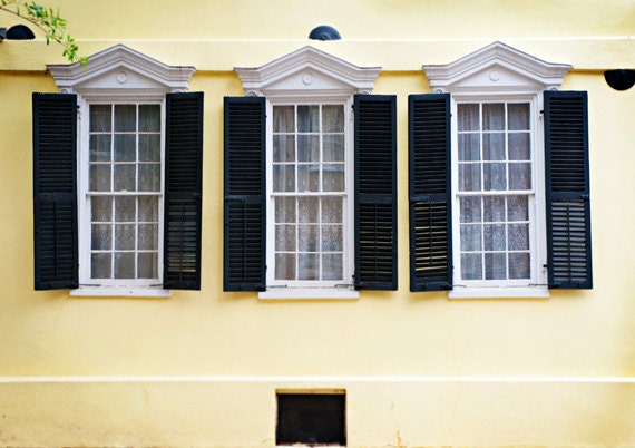 Charleston South Carolina Yellow Windows 8x12 - kaelynmichaels
