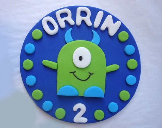 Edible Cake Topper - Little Monster Fondant Cake Decoration Il_570xn