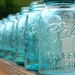 30 Vintage Aqua Blue BALL Perfect Mason Quart Jars 4 Wedding Centerpieces