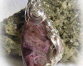 Purple Russian Charoite Wire Wrapped Stone Pendant