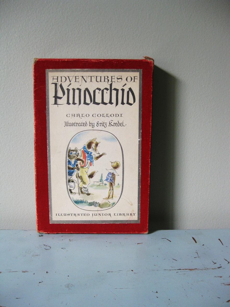 SALE...Vintage The Adventures of Pinocchio Illustrated 1946 with Case