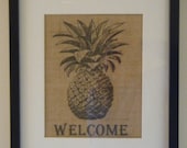 Burlap - Pineapple Welcome Picture - FREE SHIPPING