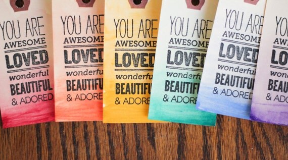 Water Color Gift Tags, NEW COLORS, Set of 6