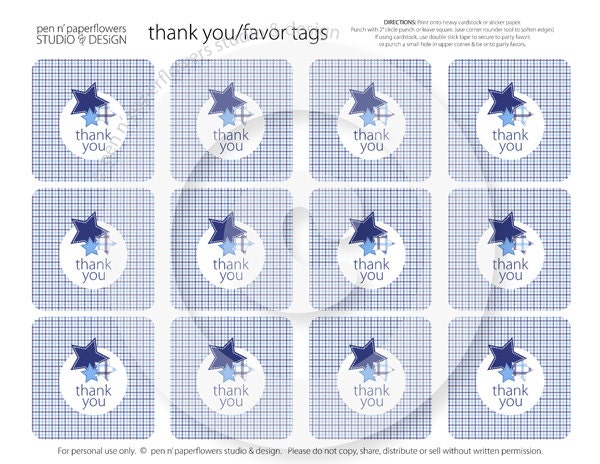 Love You to the Moon Collection - Favor Tags - P.I.Y. (print-it-yourself)