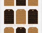 Altered Art Background Template Digital Image Sheet for Cards, Tags Personal and Commercial Use