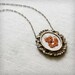 Mr. Fox- hand embroidered jewelry, woodland, vintage style necklace