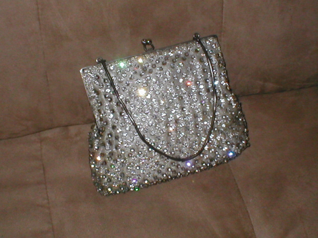 Vintage Rhinestone Silver Evening Purse by Walborg