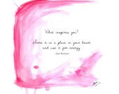 Print from original watercolour and Pen illustration by Eleni - Titled What Inspires You - Free Shipping