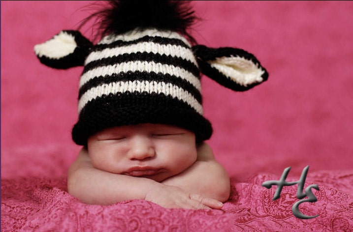 Zebra Hat PATTERN - diy for Newborn to Toddler Sizes - Instant Download