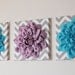 CHOOSE THREE COLORS- Dahlia Wall Flowers -Mix and Match Your Colors- 12 x12" Canvas Wall Art- 3D Felt Flower