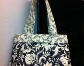 Pleated Black and Ivory Floral