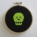 Halloween decor - skull neon yellow cross stitch