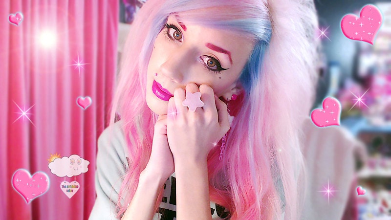 made to order Lexi Doll's Frosted Pink Polka Dot Pink Lavender Shooting Star Ring