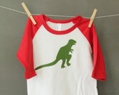 T-Rex  3/4 Sleeve Raglan T-shirt - American Apparel - Babies