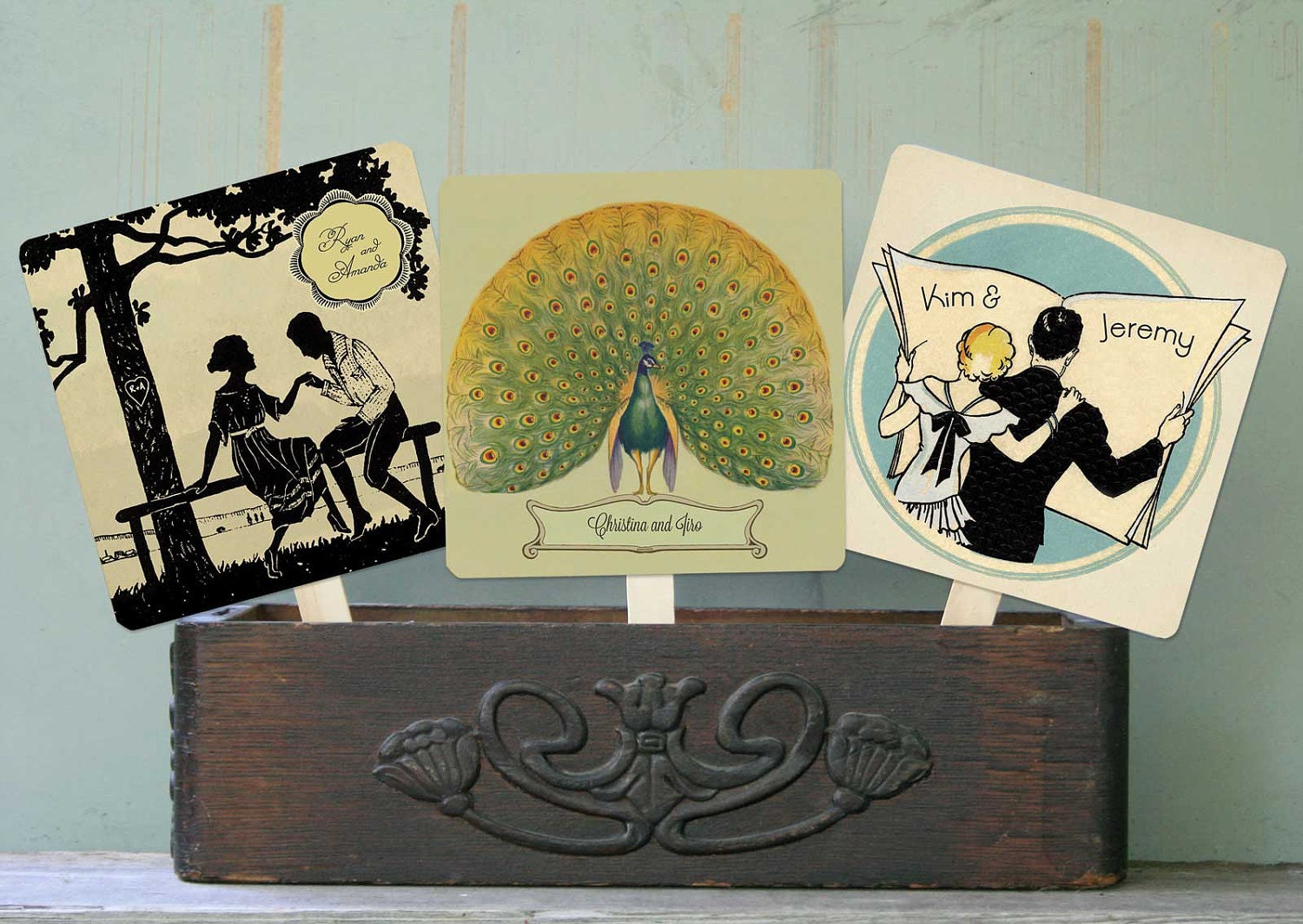 Wedding Ceremony Programs Vintage Hand Fans Custom For You - Wedding Favors