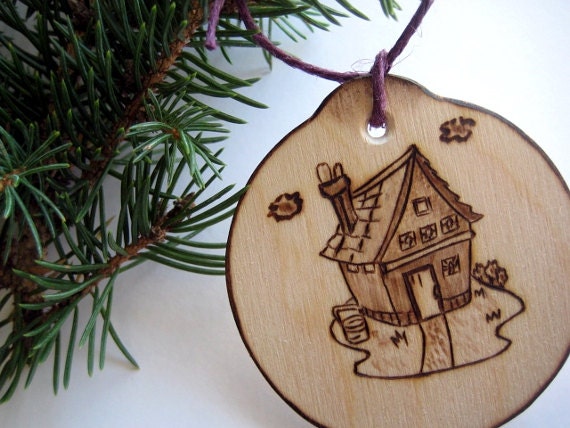 Personalized First Home ornament -Rustic Christmas, party ornament or tag
