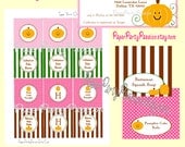 Sale 50 Percent Off-Pink Pumpkin Themed EDITABLE and PRINTABLE Party Package-PDF Files, You Type Your Own Text