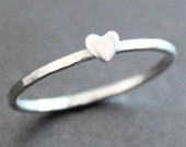 Heart Ring Sterling Silver Band with Silver Heart