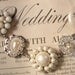 Vintage White Ivory Pearl, Crystal & Rhinestone Bridal Bracelet, Cluster Earring Bracelet OOAK Heirloom