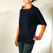 NEW Womens Dark Blue  Top With Boat Neck and Orange details