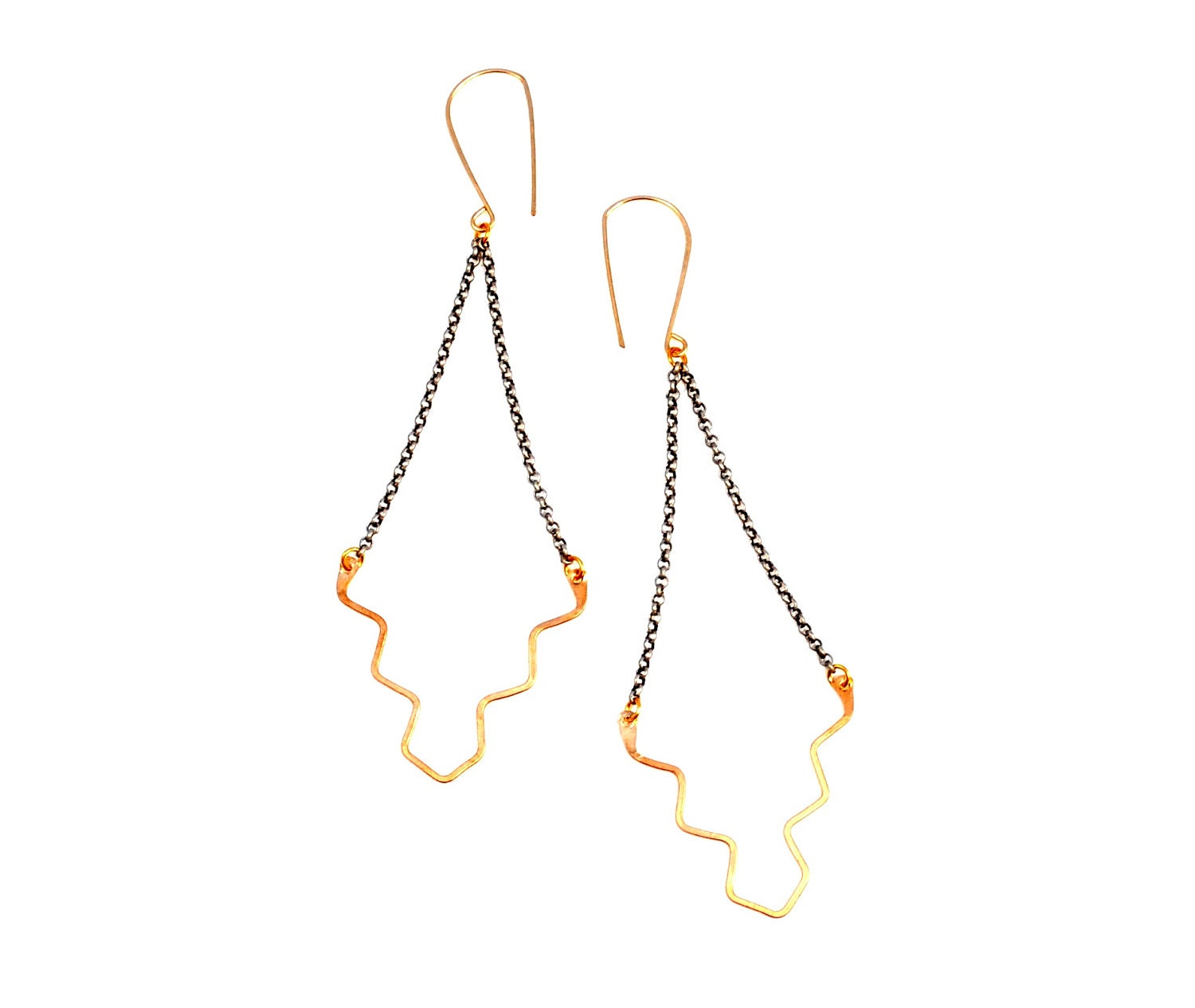 Bronze Deco Spear Earrings 1B36