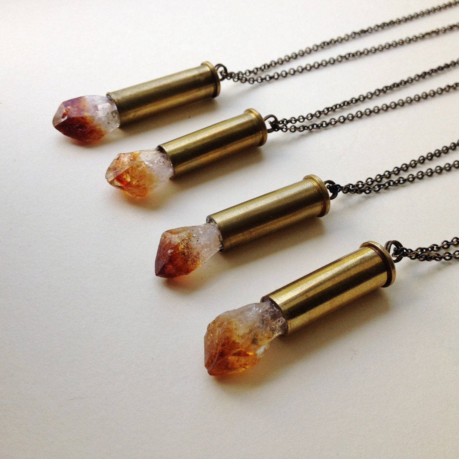 Citrine Bullet Necklace- As seen in InStyle Magazine