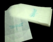 Dragonfly Mini Glassine Bags, Size 2 X 3.5 inches - Handstamped, set of 20