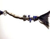 Enchanted Broomstick Pendant Magical Blues and Purple Beads Witchy Woman Artisan Jewelry Series by Planet Calamari