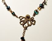Mermaids Crush on Captain Nemo SteamPunk Octopus Statement  Necklace Summer Solstice Sale