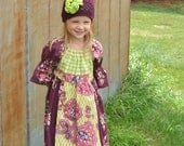 Plum Delight Peasant Dress, sizes 5 and 6