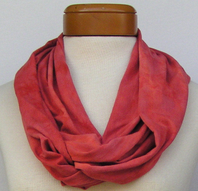 Infinity Scarf Hand Dyed in Flame Orange 117