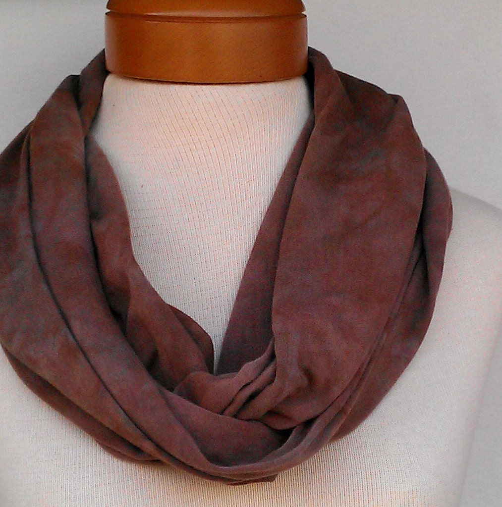 Infinity Scarf Hand Dyed in Browns and Grays 176