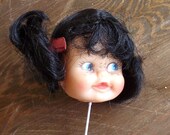 Vintage Doll Head Brunette with Blue Eyes (14)