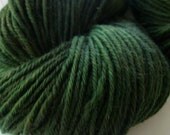 Mohair and Merino hand dyed green yarn, worsted weight, Moss