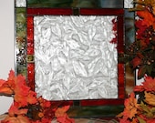 Stained glass panel Art gift ideas Autumn leaves Home decor.