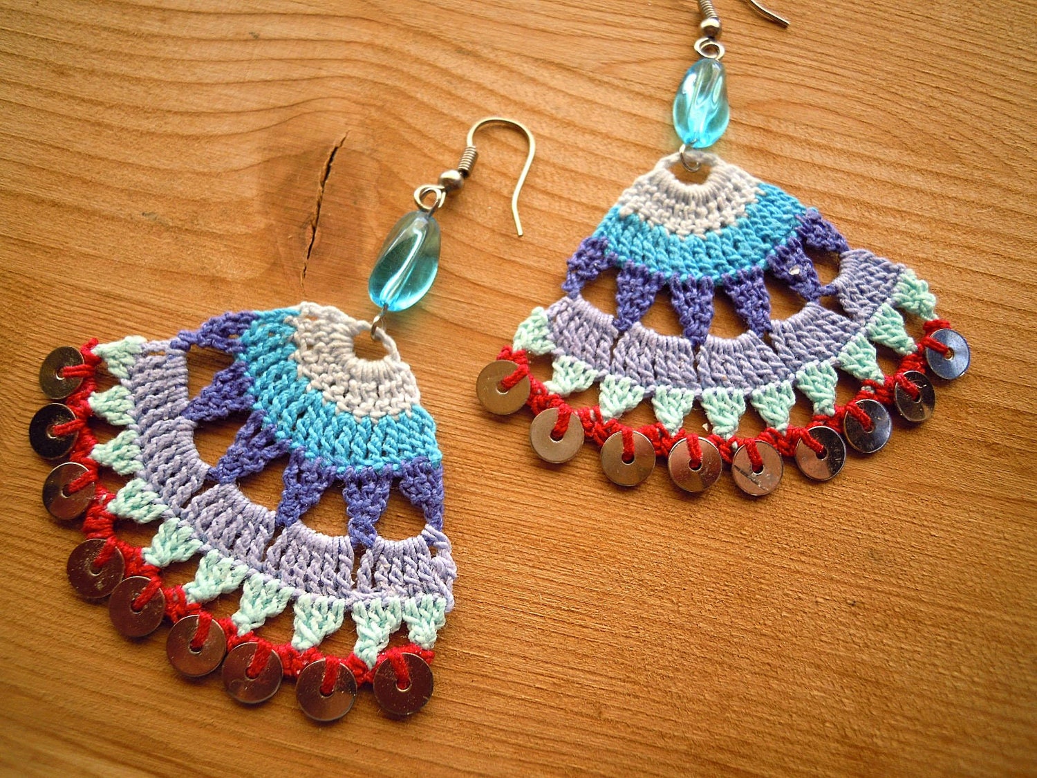 crochet earings multicolored