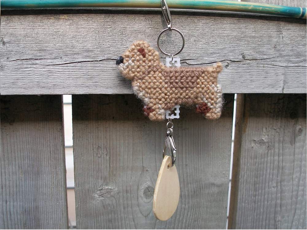 Glen of Imaal Terrier crate tag - hang anywhere art decorative accessory hand stitched by dog artist, Magnet option