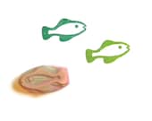 Small fish rubber stamp hand carved handmade one inch