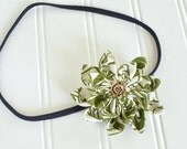 Avocado Cream Fabric Flower Clip and Headband