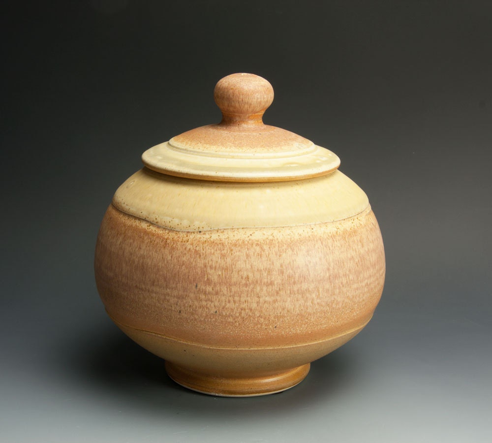 Sale 50% off- Handcrafted white stoneware cookie, storage jar 679