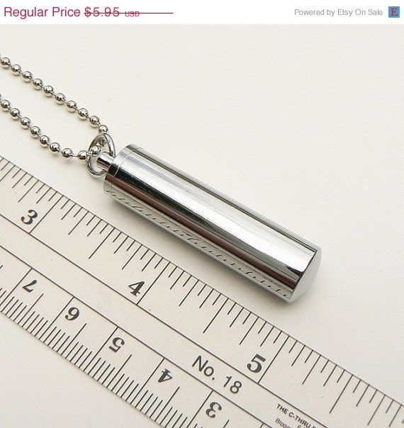 10% OFF METAL TUBE Pendant Necklace  (vials/ pendants/ ash/ ashes/ pet/ cremation/ urn/ mini/ bottles)