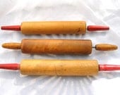 YOUR CHOICE Rolling Pin-Wooden-Red Handled-Solid Wood from Tessiemay