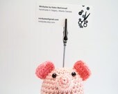 Barnyard Pig Photo Clip, Business Card Holder, Table Card Holder