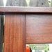 Entry organizer wall mirror made with solid hardwood, 5 key hooks, 39 inches wide x 21 high x 4 inches deep