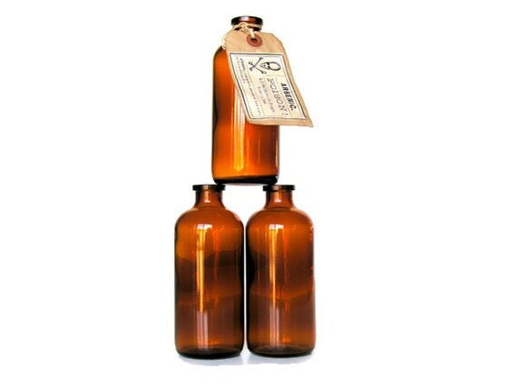 Vintage Apothecary Bottles Brown Amber Glass Vintage Pharmacy Supplies 