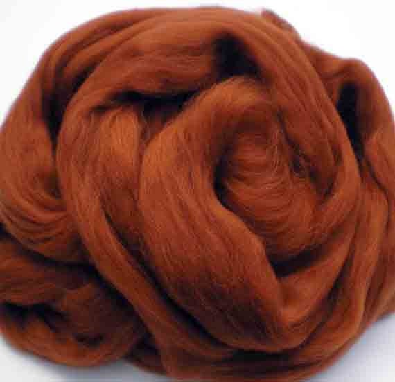 Ashland Bay Solid Colored Merino for Spinning or Felting "Nutmeg"  4 oz.